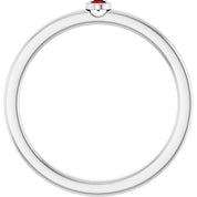 Platinum 2 mm Natural Mozambique Garnet Ring