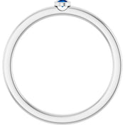 Platinum 2 mm Natural Blue Sapphire Ring