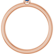 14K Rose 2 mm Lab-Grown Blue Sapphire Ring