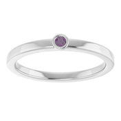 Sterling Silver 2 mm Lab-Grown Alexandrite Ring
