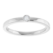 Platinum 2 mm Natural White Sapphire Ring
