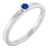 Platinum 2.5 mm Natural Blue Sapphire Ring