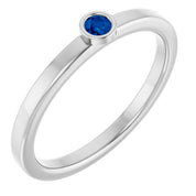 Platinum 2.5 mm Lab-Grown Blue Sapphire Ring
