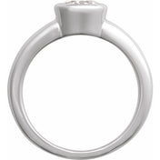 10K White 1/4 CTW Diamond Bezel-Set Engagement Ring