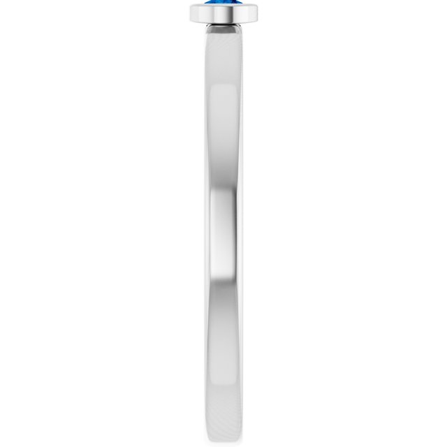 Sterling Silver 2.5 mm Lab-Grown Blue Sapphire Ring
