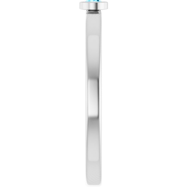 Sterling Silver 2.5 mm Natural Aquamarine Ring