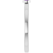 Sterling Silver 2.5 mm Natural Amethyst Ring