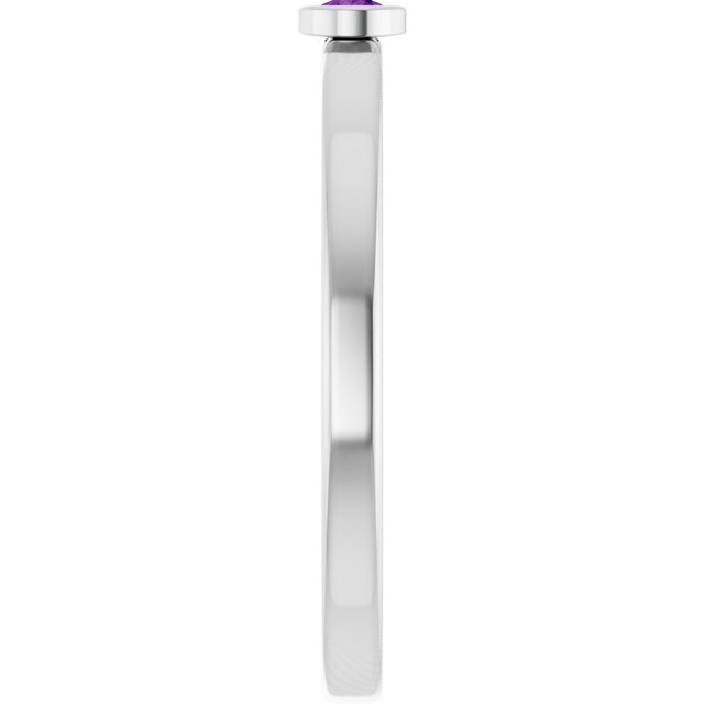 Sterling Silver 2.5 mm Natural Amethyst Ring