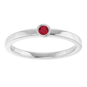 Platinum 2.5 mm Natural Ruby Ring