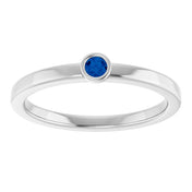 Platinum 2.5 mm Natural Blue Sapphire Ring