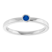 Platinum 2.5 mm Lab-Grown Blue Sapphire Ring