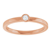14K Rose 2.5 mm Natural White Sapphire Ring
