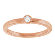 14K Rose 2.5 mm Natural White Sapphire Ring