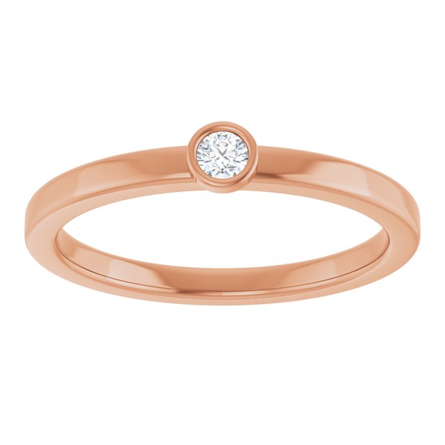 14K Rose 2.5 mm Natural White Sapphire Ring