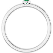 Platinum 2.5 mm Lab-Grown Emerald Ring