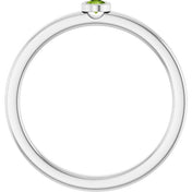 Sterling Silver 2.5 mm Natural Peridot Ring