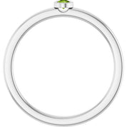 Sterling Silver 2.5 mm Natural Peridot Ring
