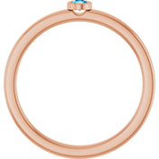 14K Rose 2.5 mm Natural Aquamarine Ring