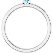 Sterling Silver 2.5 mm Natural Aquamarine Ring