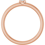 14K Rose 2.5 mm Natural White Sapphire Ring