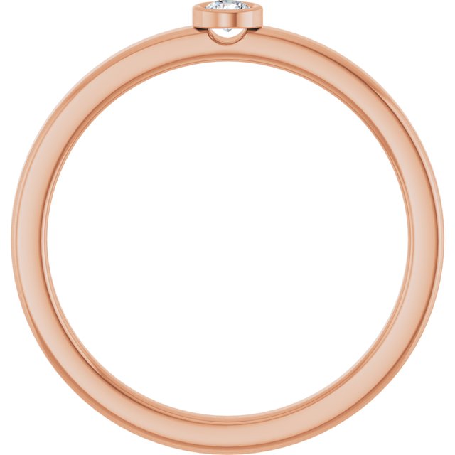 14K Rose 2.5 mm Natural White Sapphire Ring