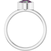 Platinum 6.5 mm Lab-Grown Alexandrite Ring