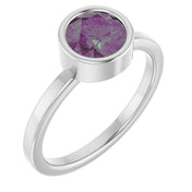 Platinum 6.5 mm Lab-Grown Alexandrite Ring