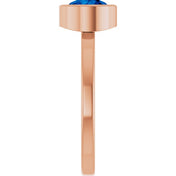 14K Rose 6.5 mm Natural Blue Sapphire Ring