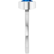 Sterling Silver 6.5 mm Lab-Grown Blue Sapphire Ring