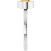 Platinum 6.5 mm Natural Citrine Ring