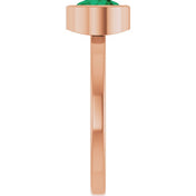 14K Rose 6.5 mm Lab-Grown Emerald Ring