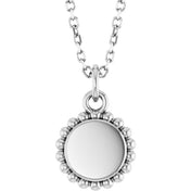 14K Engravable Beaded Disc Necklace 16-18" Adjustable Length