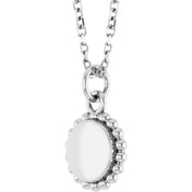 14K Engravable Beaded Disc Necklace 16-18" Adjustable Length