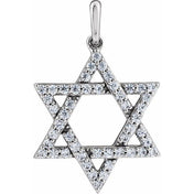 14K White 3/8 CTW Natural Diamond Star of David Pendant