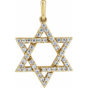14K Yellow 3/8 CTW Lab-Grown Diamond Star of David Pendant