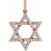 14K Rose 3/8 CTW Natural Diamond Star of David Pendant