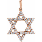 14K Rose 3/8 CTW Natural Diamond Star of David Pendant