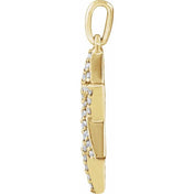 14K Yellow 3/8 CTW Natural Diamond Star of David Pendant