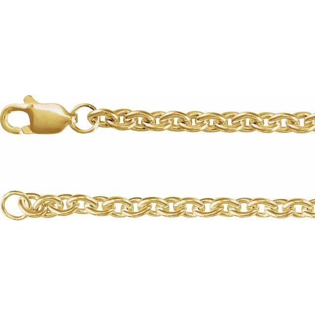 14K Yellow Gold-Filled 2.8 mm Cable 7" CHain