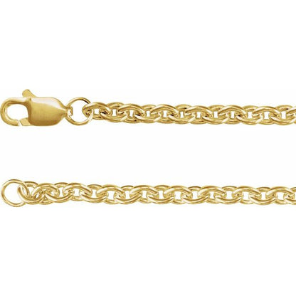 14K Yellow Gold-Filled 2.8 mm Cable 7" CHain