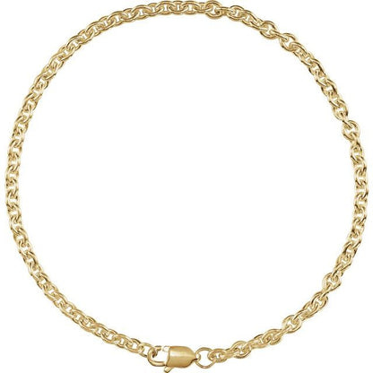 14K Yellow Gold-Filled 2.8 mm Cable 7" CHain