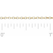 14K Yellow Gold 1.3 mm Rolo Chain Necklace by the Inch in Various Lengths