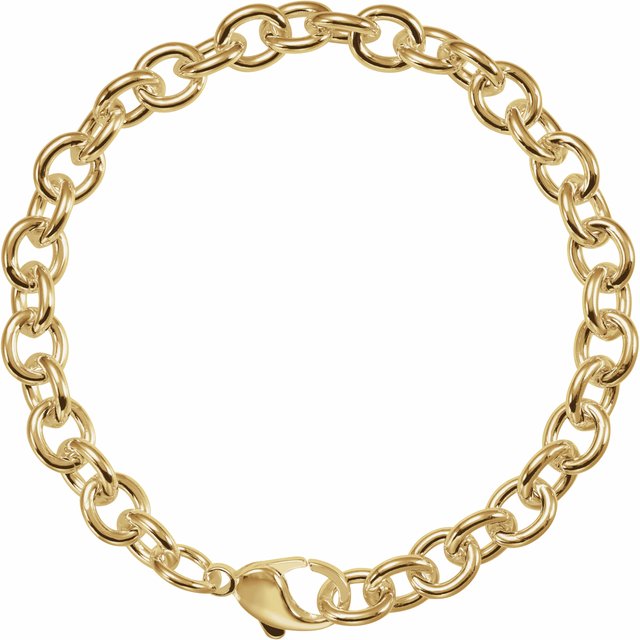 14K Yellow Gold-Filled 7.75 mm Cable 7 1/2" Chai