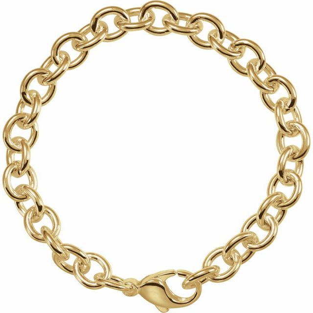 14K Yellow Gold-Filled 7.75 mm Cable 8" Chai