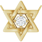 14K Yellow 1/10 CTW Natural Diamond Star of David Necklace Center