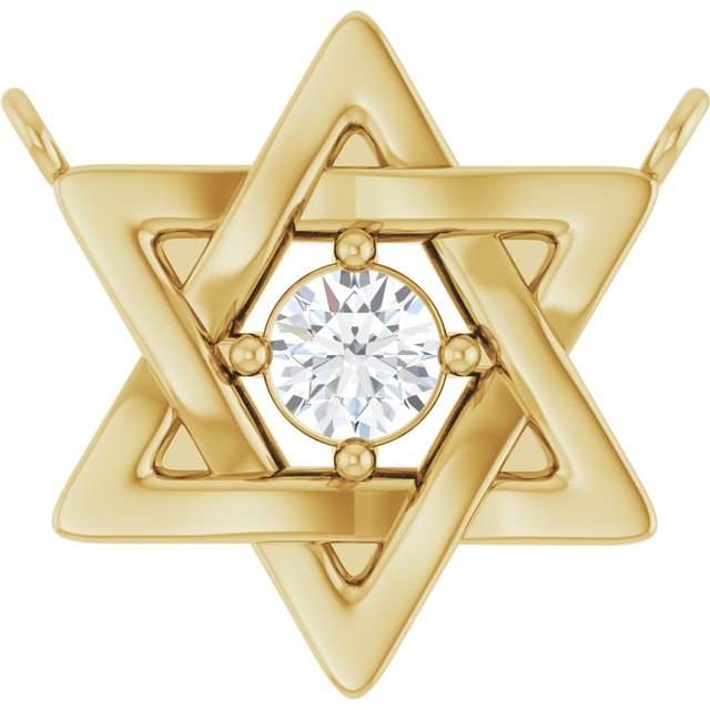 10 CTW Natural Diamond Star of David Necklace Center