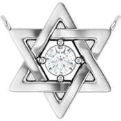 Platinum 1/10 CTW Natural Diamond Star of David Necklace Center