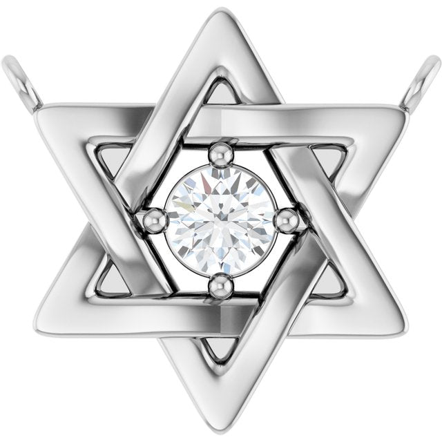 10 CTW Natural Diamond Star of David Necklace Center