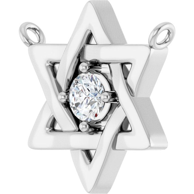 10 CTW Natural Diamond Star of David Necklace Center