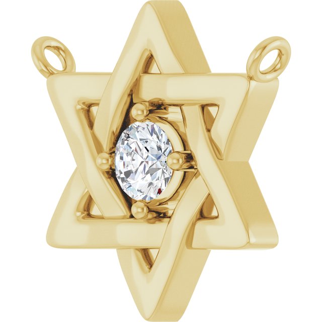 14K Yellow 1/10 CTW Natural Diamond Star of David Necklace Center
